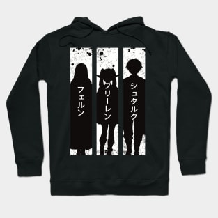 Frieren Party Members Black and White Silhouette with Fern Stark from Sousou no Frieren or Frieren Beyond Journeys End Anime SNF-173 Hoodie